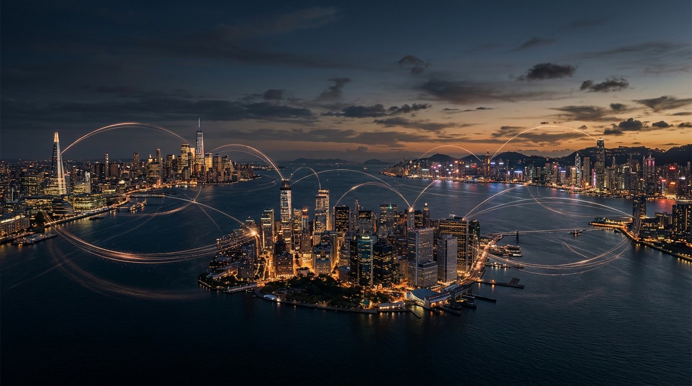 Global financial markets connected across regions